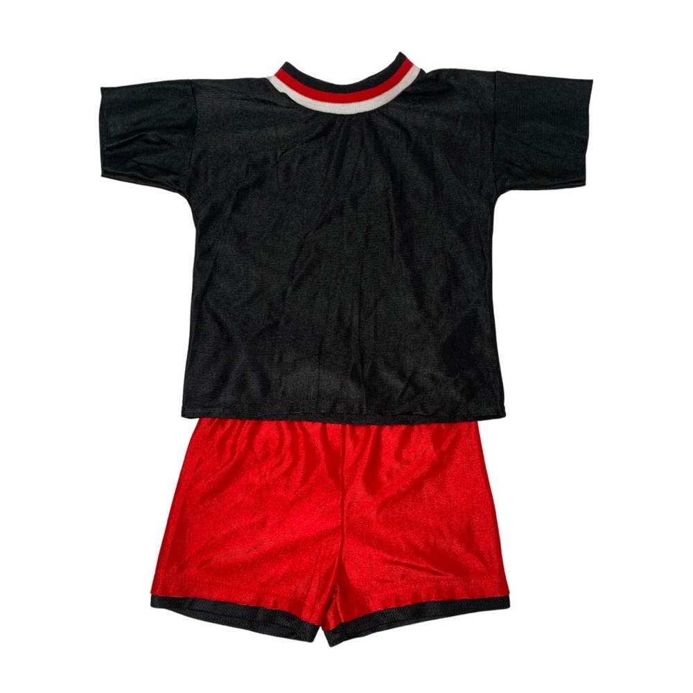 VTG Boys Stepping Stones Red & Black Shirt/Shorts Set Size 4T